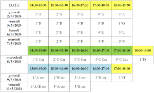 Calendario Consigli di classe integrati maggio 2024