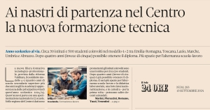 Il Sole 24 Ore: articolo sul decollo della nuova formazione tecnica