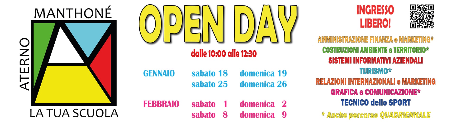 Calendario OPEN DAY a.s. 2024-2025 Istituto Aterno-Manthoné